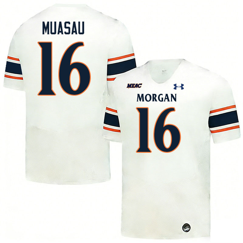 Morgan State Bears #16 Kobe Muasau College Football Jerseys,Uniforms Stitched-White